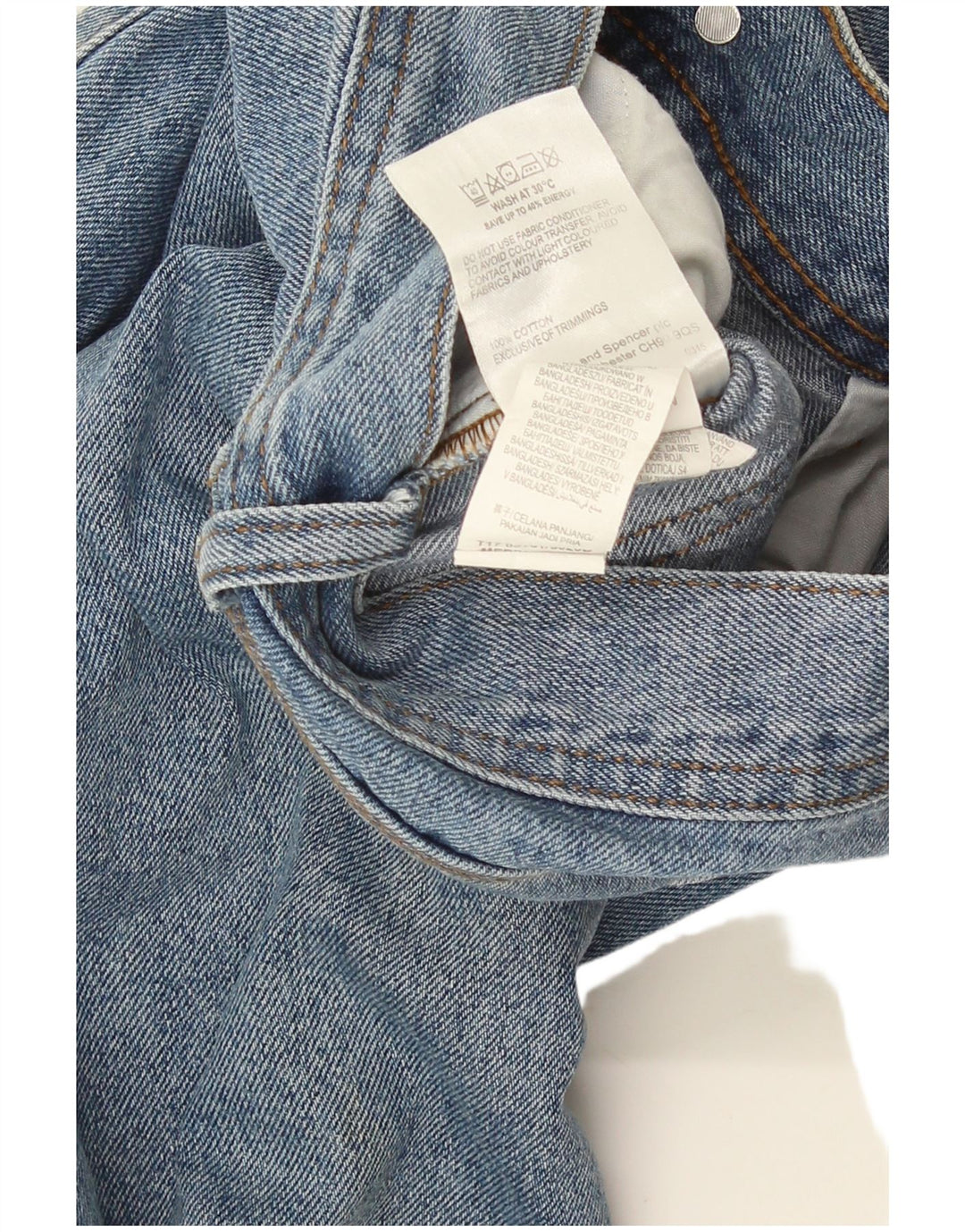 Marks & Spencer Męskie proste dżinsy W34 L29 Niebieskie bawełniane