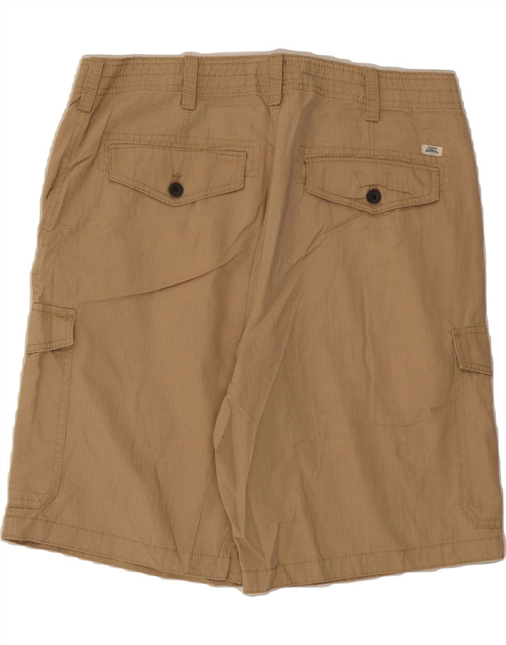 IZOD Mens Cargo Shorts W32 Medium Beige Pinstripe Cotton Vintage Izod and Second-Hand Izod from Messina Hembry 