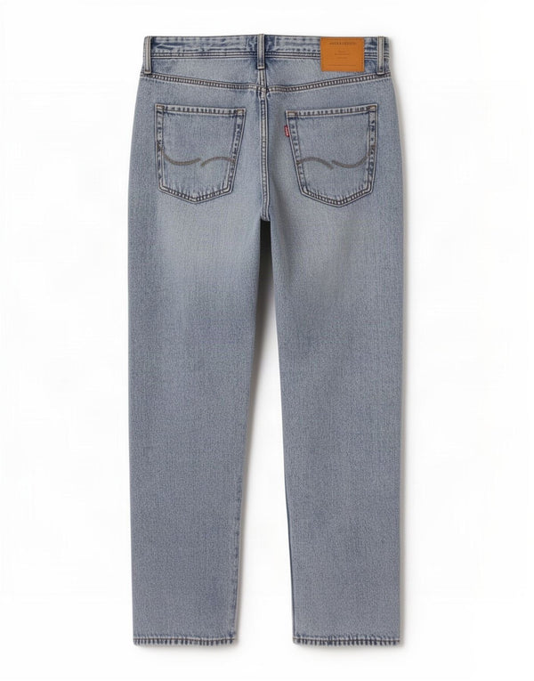 Jack & Jones Mens Straight Jeans W34 L32 Blue Cotton