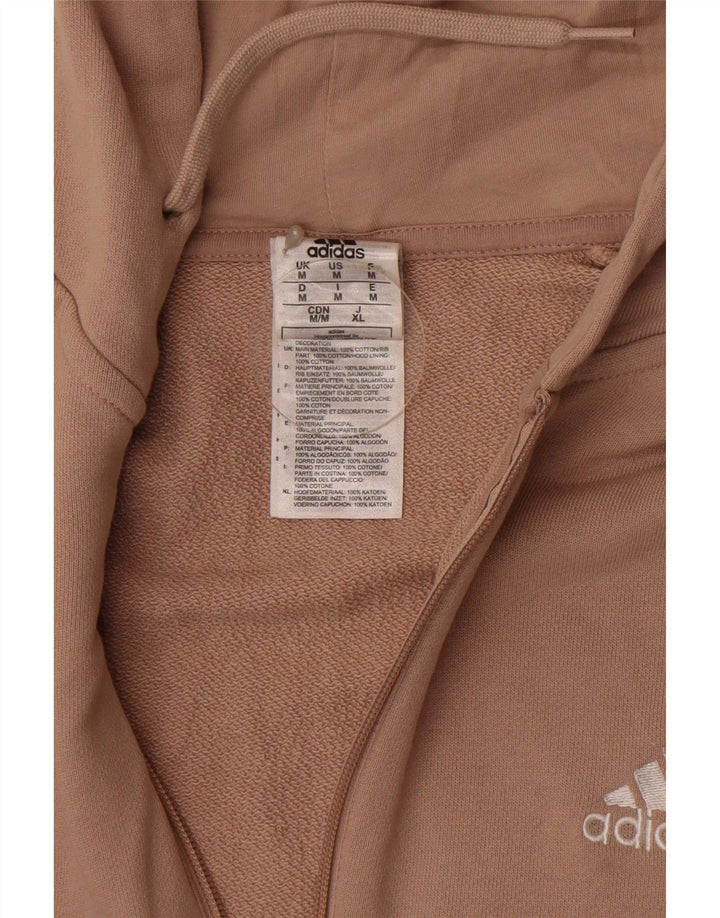 Adidas Męski sweter z kapturem i zamkiem błyskawicznym Średni brązowy, bawełniany blok kolorów
