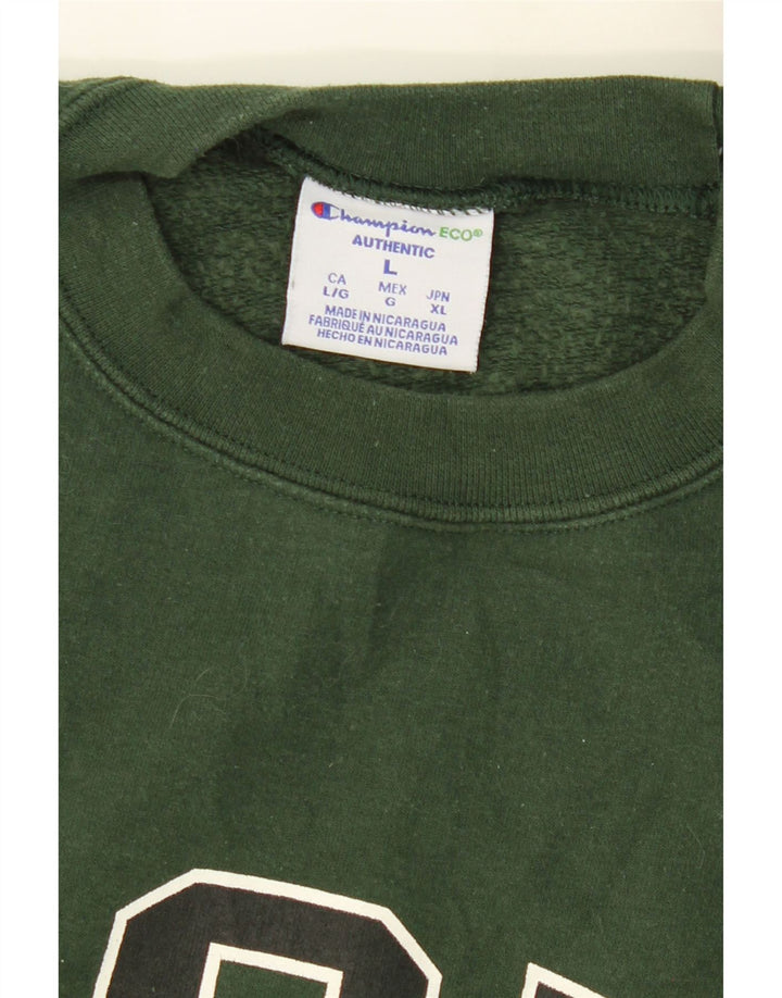 CHAMPION Mens Graphic Sweatshirt Jumper Large Green Vintage Champion and Second-Hand Champion from Messina Hembry 