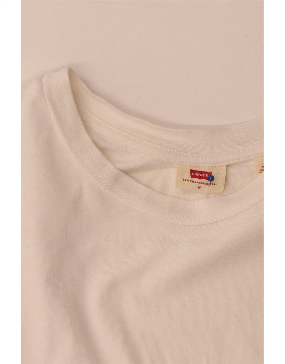 Męski T-shirt Levi's Top Średniej Białej Bawełny