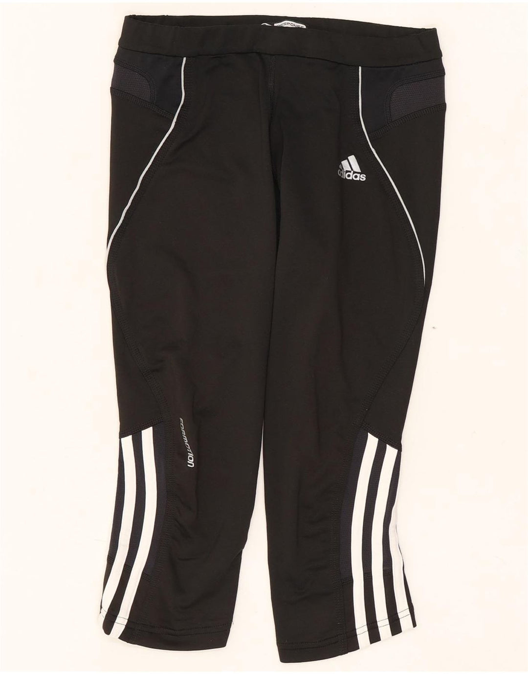 Damskie legginsy Adidas Capri UK 10, małe, czarne, poliestrowe