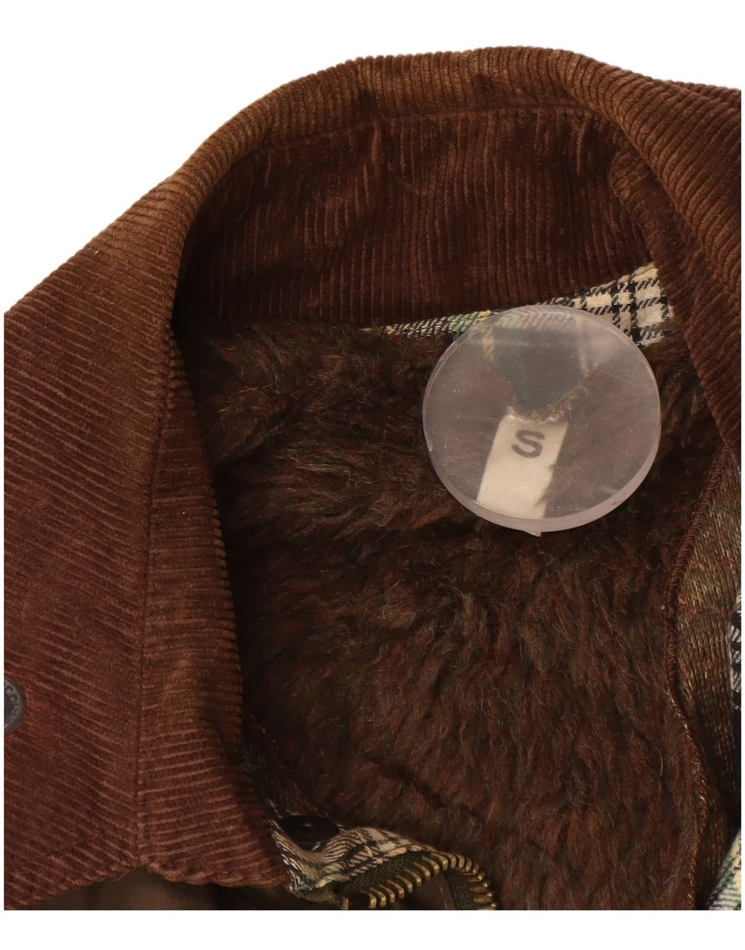 Vintage męska luźna kurtka z woskowanej bawełny UK 36, mała, khaki, poliester