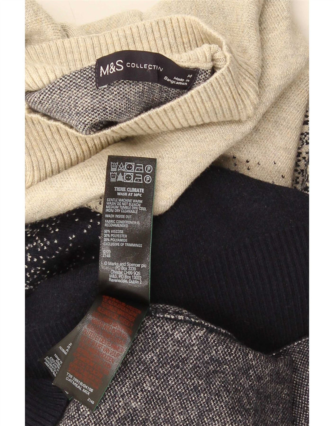 Marks & Spencer Męski sweter z golfem, UK 14, średni, wielokolorowy