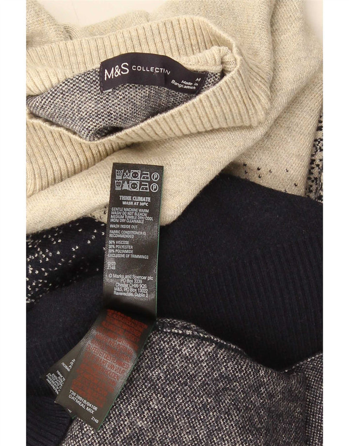 Marks & Spencer Męski sweter z golfem, UK 14, średni, wielokolorowy
