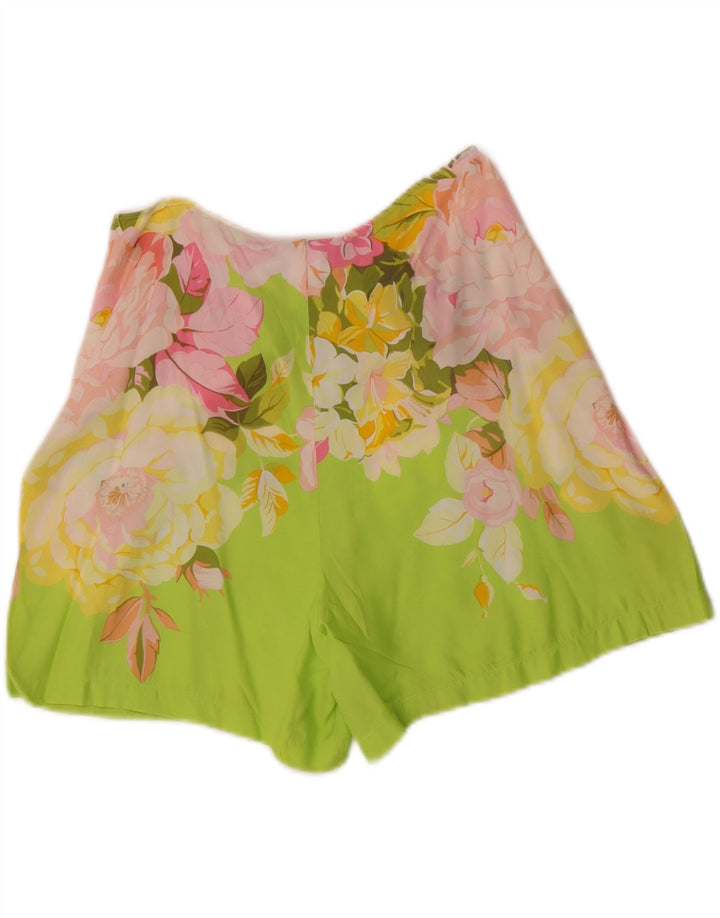 Damskie spodenki codzienne OCEANO IT 44 Medium W28 Zielona wiskoza w kwiaty