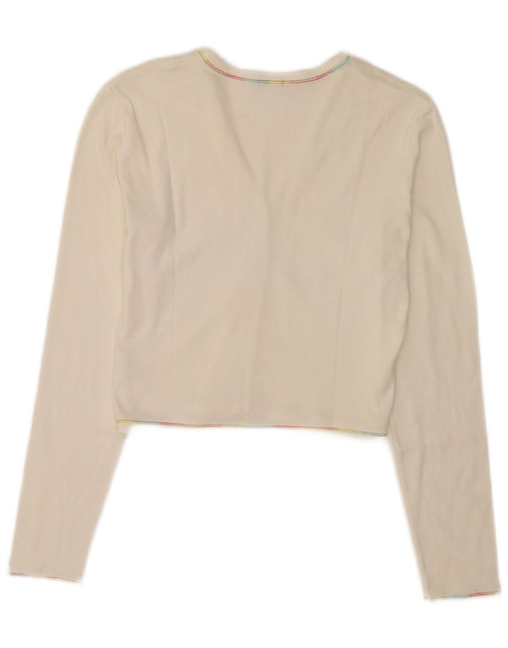Sweter damski Benetton Crop Cardigan UK 8 Small White