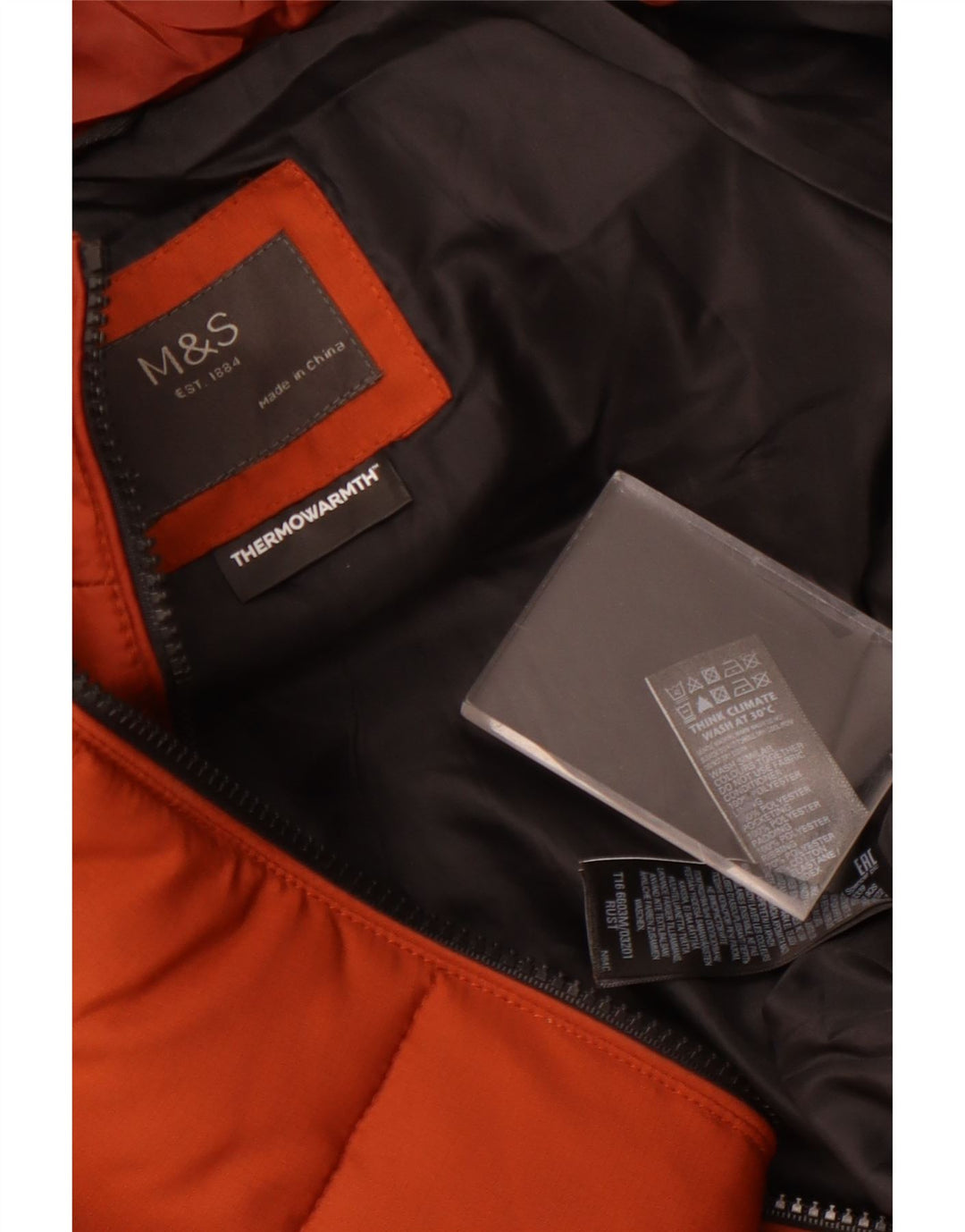 Męska ocieplana kurtka Marks & Spencer UK 42 XL, brązowa, poliester