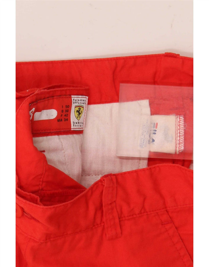Męskie spodenki cargo Fila Ferrari IT 50 Large W32, czerwone, bawełniane