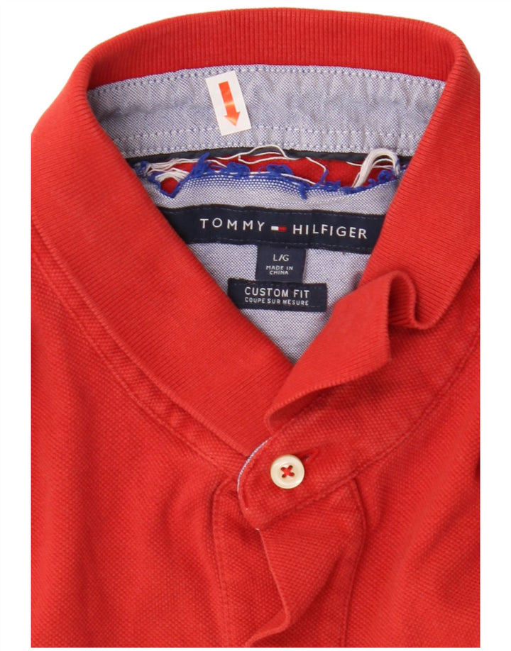 Męska koszulka polo o dopasowanym kroju TOMMY HILFIGER, duża, czerwona