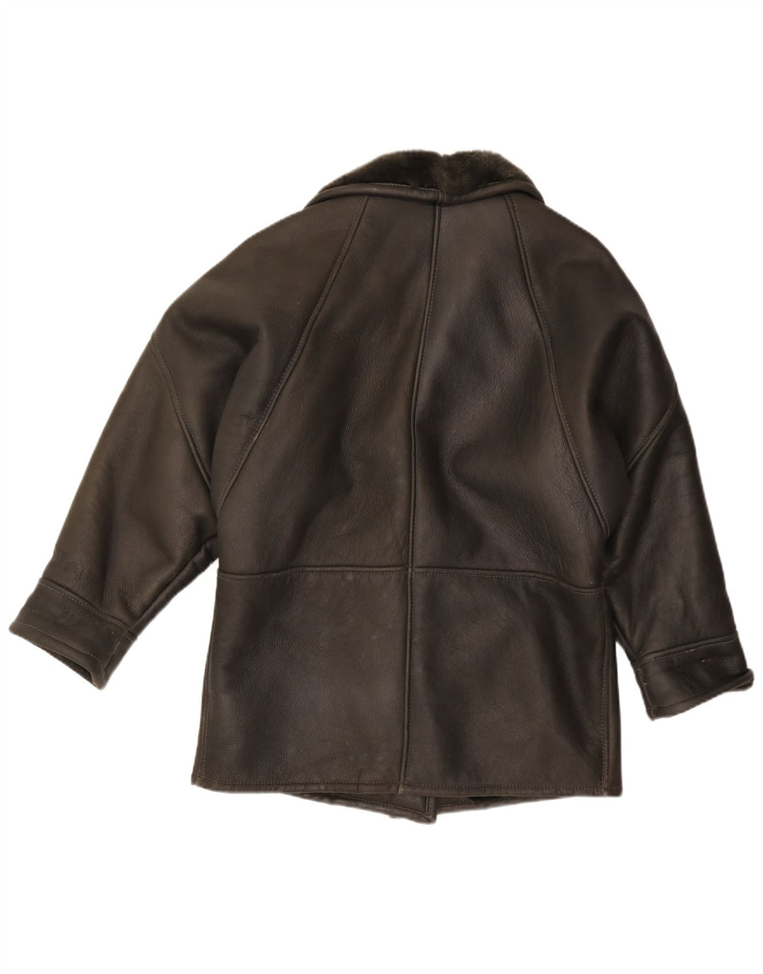 Damska kurtka shearling VINTAGE UK 16, duża czarna