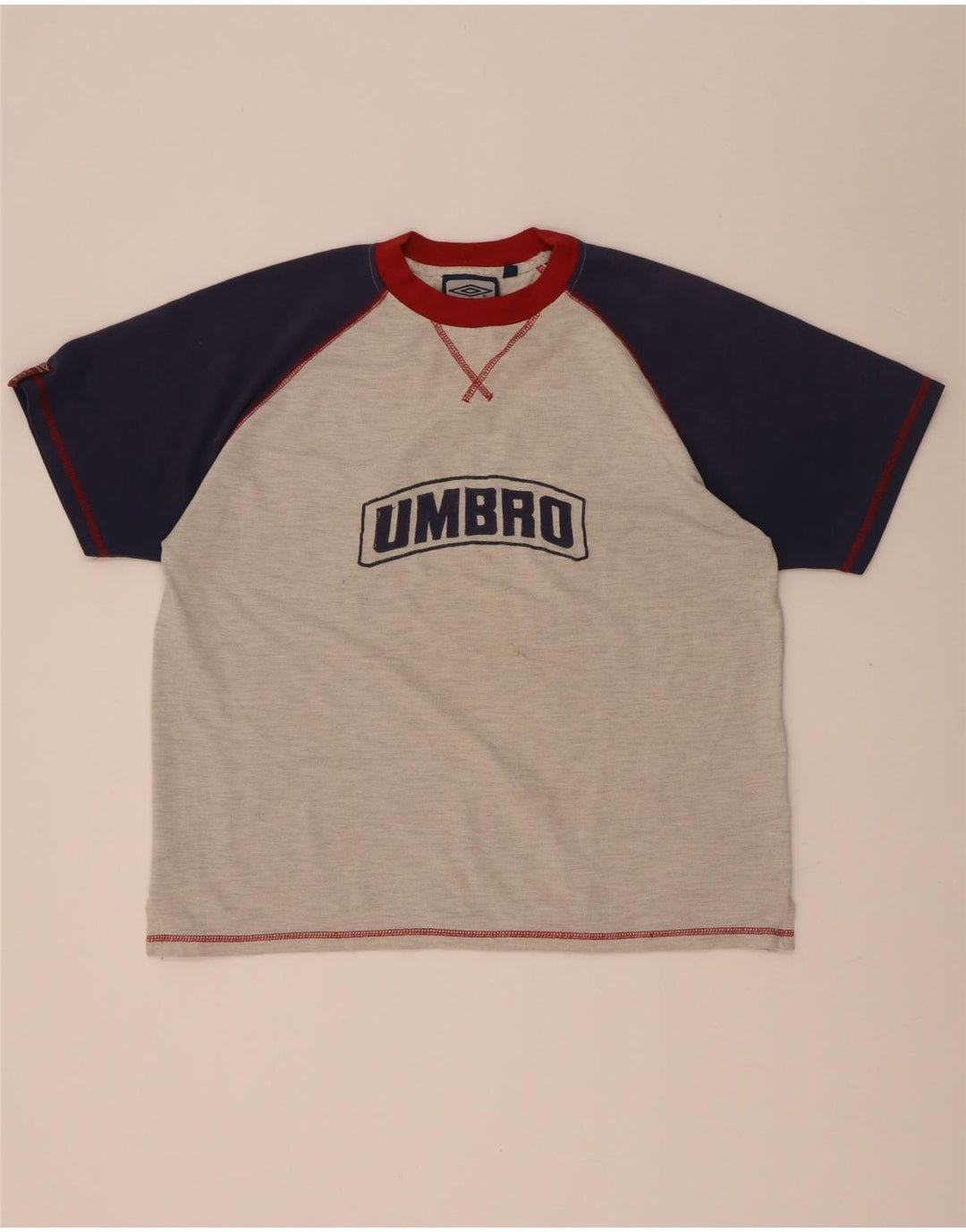 Męski T-shirt z grafiką Umbro, duży szary poliester z blokami kolorów