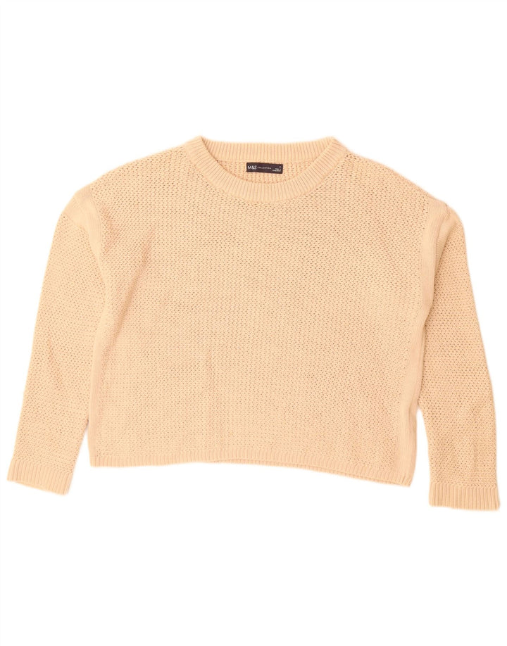 Sweter damski Marks & Spencer z okrągłym dekoltem, UK 14, średni beż