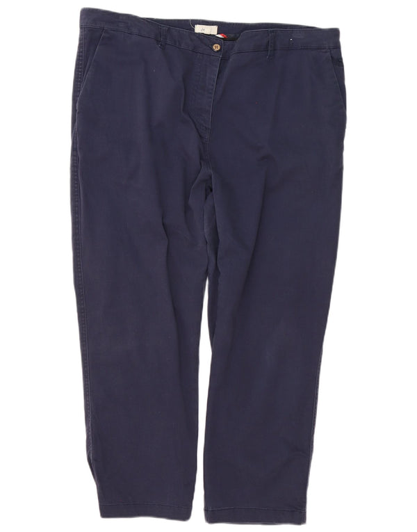 Damskie proste spodnie chino Joules UK 18 XL W38 L25 Granatowa bawełna