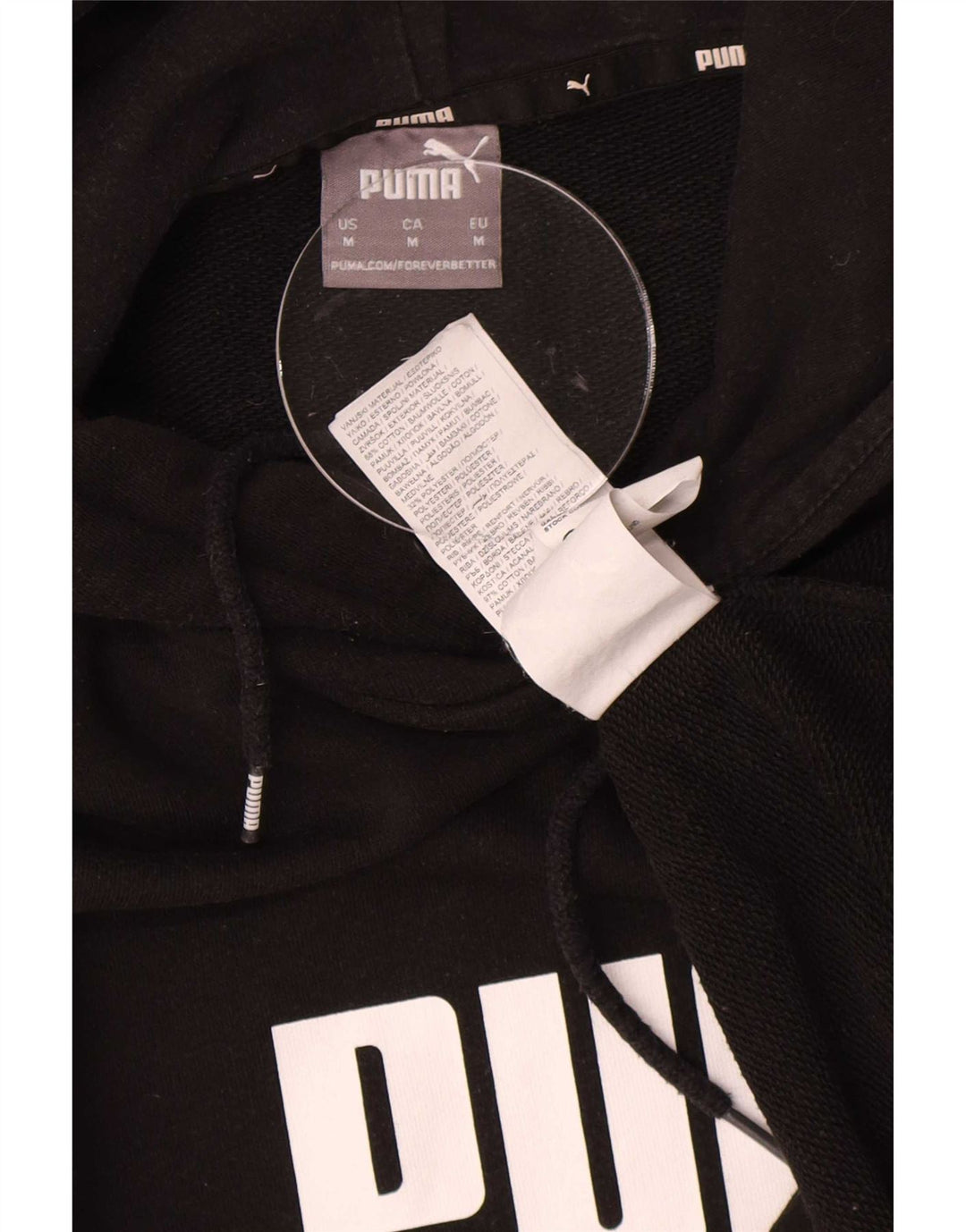 Męski sweter z kapturem Puma z grafiką, średni czarny, bawełniany