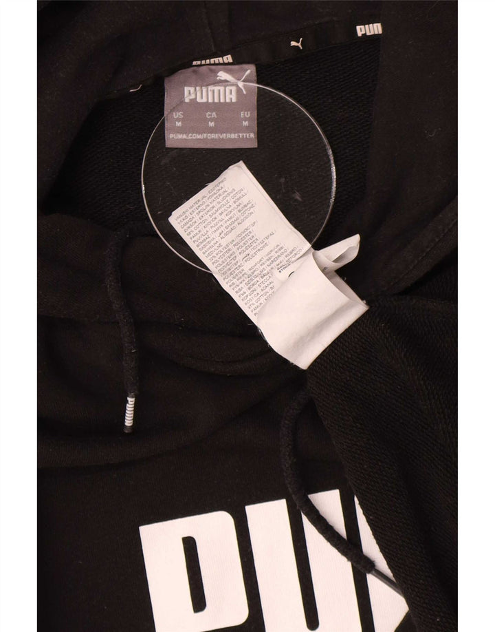 Męski sweter z kapturem Puma z grafiką, średni czarny, bawełniany