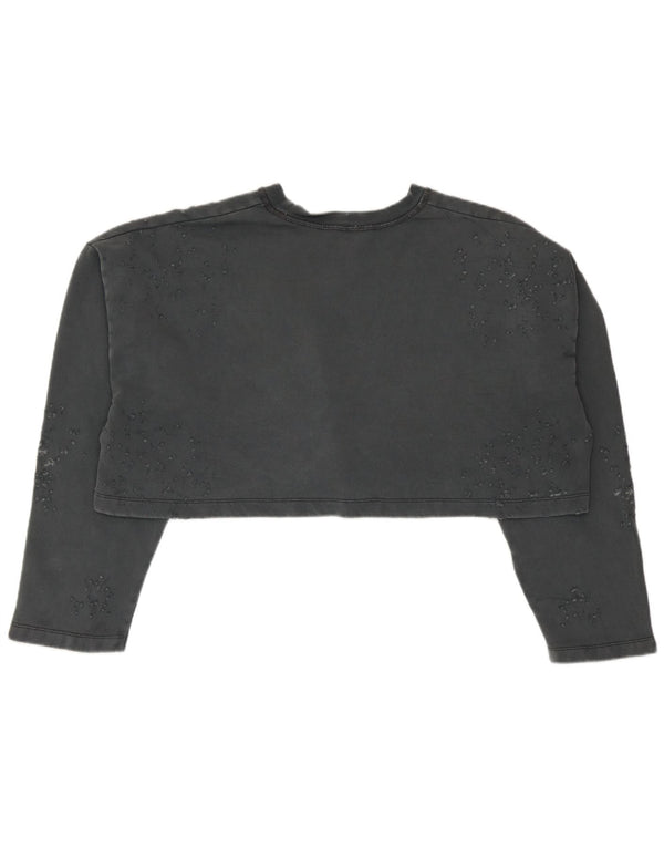 Damski sweter oversize Zara Crop UK 10 Small, szary, bawełniany