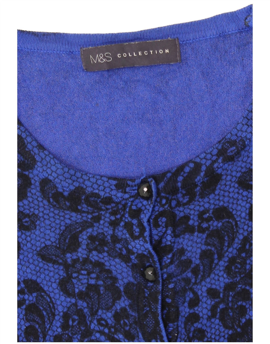 Marks & Spencer Damski sweter rozpinany UK 12 Średni niebieski w kwiaty