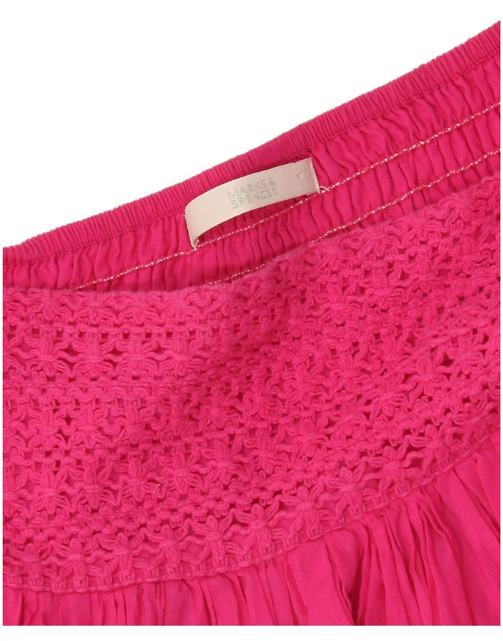 Marks & Spencer Damska plisowana spódnica mini W28 Średni róż