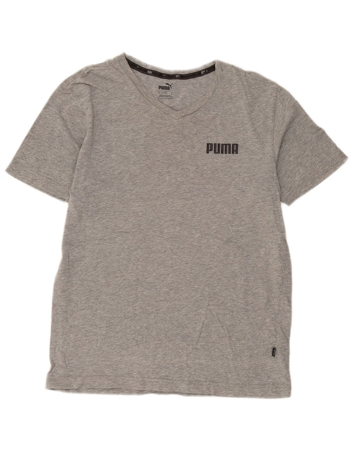 T-shirt męski Puma, mały, szary, bawełniany