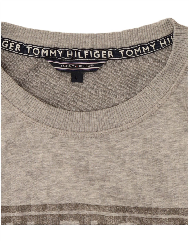 Damska bluza z grafiką Tommy Hilfiger UK 16, duża, szara