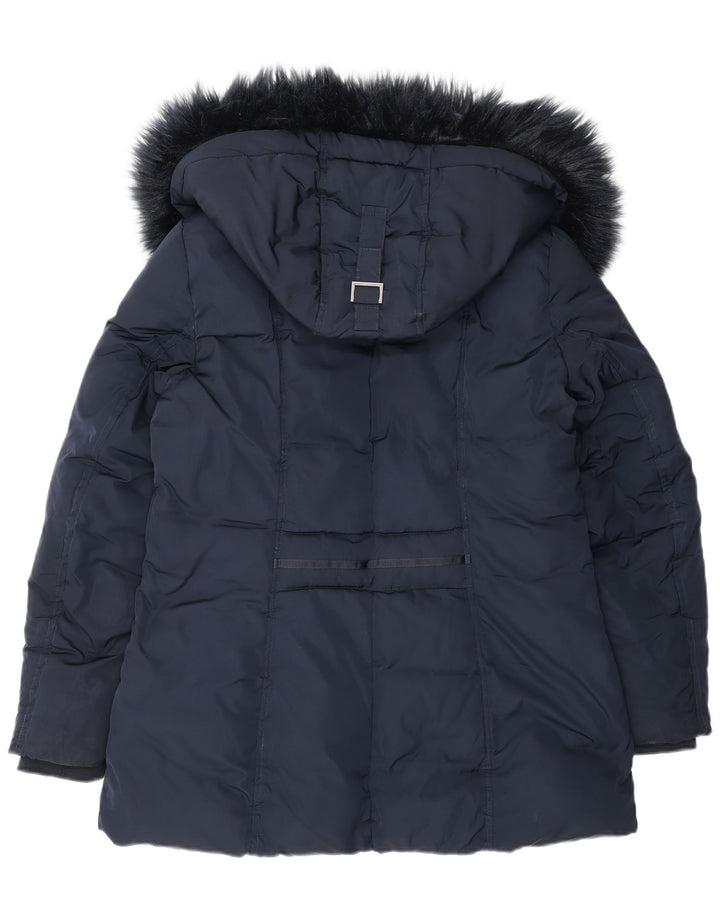 Damska wyściełana kurtka oversize z kapturem Monsoon UK 14, średni granat