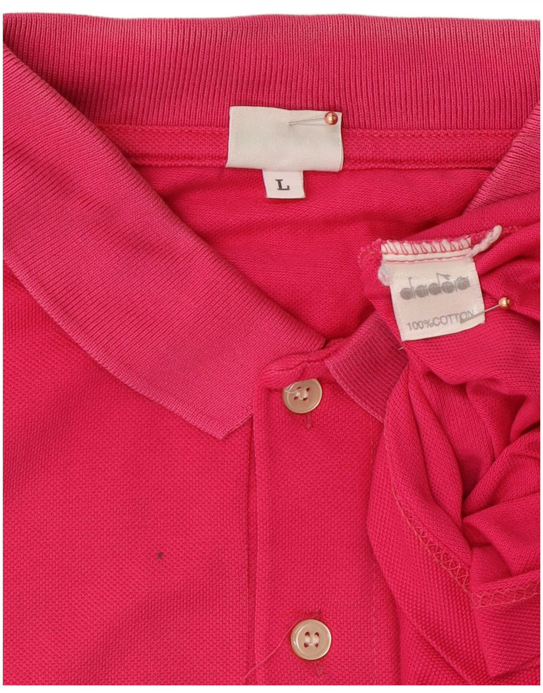 Męska koszulka polo DIADORA, duża, różowa, bawełniana