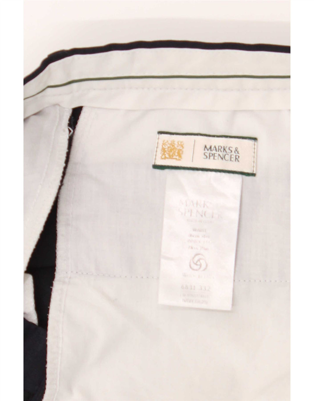Marks & Spencer Męskie proste spodnie garniturowe W34 L29 Granatowy poliester