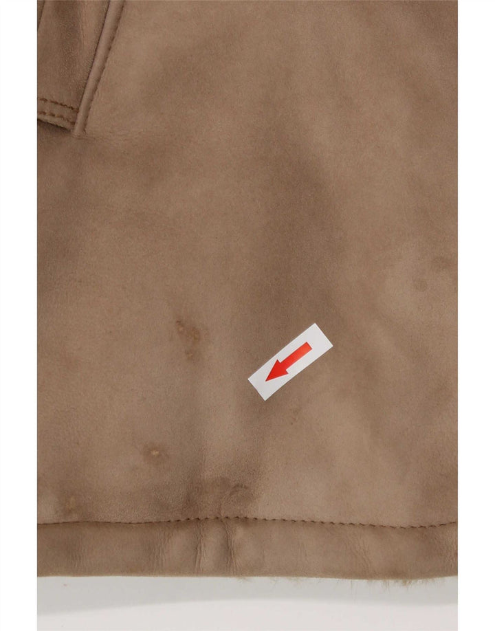 Vintage damska kurtka Shearling UK 8 Small Brown