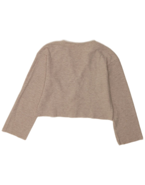 Sweter damski Zara Crop Cardigan UK 10 Small, beżowy, bawełniany