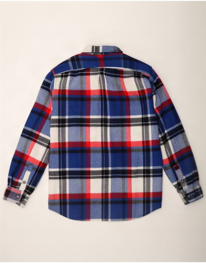Vintage męska koszula flanelowa XL w niebieską kratkę