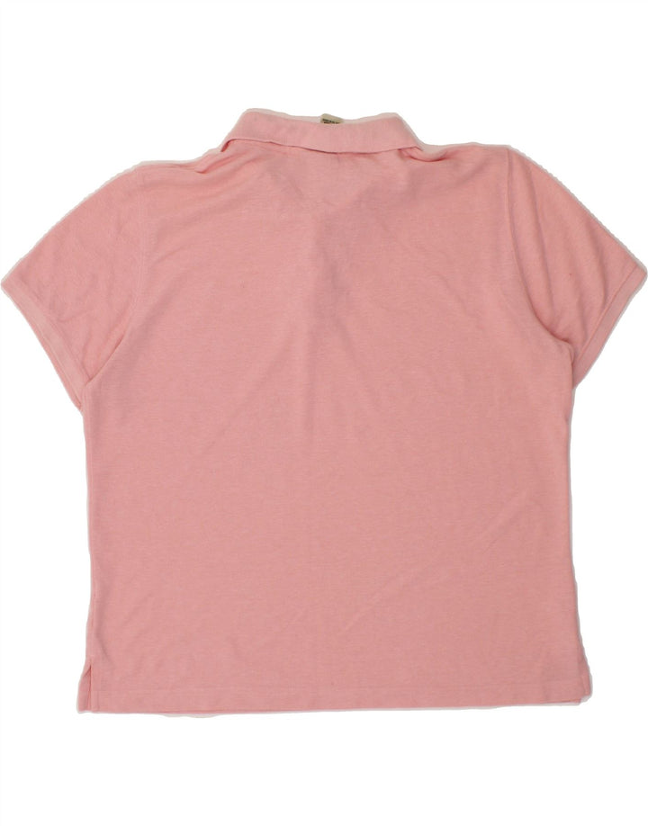 L.L.BEAN Womens Polo Shirt UK 14 Large Pink Polyester Vintage L.L.Bean and Second-Hand L.L.Bean from Messina Hembry 
