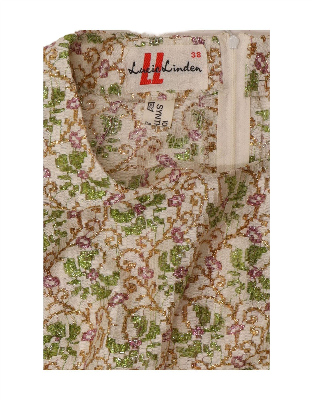 Lucie Linden Damska sukienka Maxi Shift EU 38 Średnia, wielobarwna, w kwiaty, lata 80-te