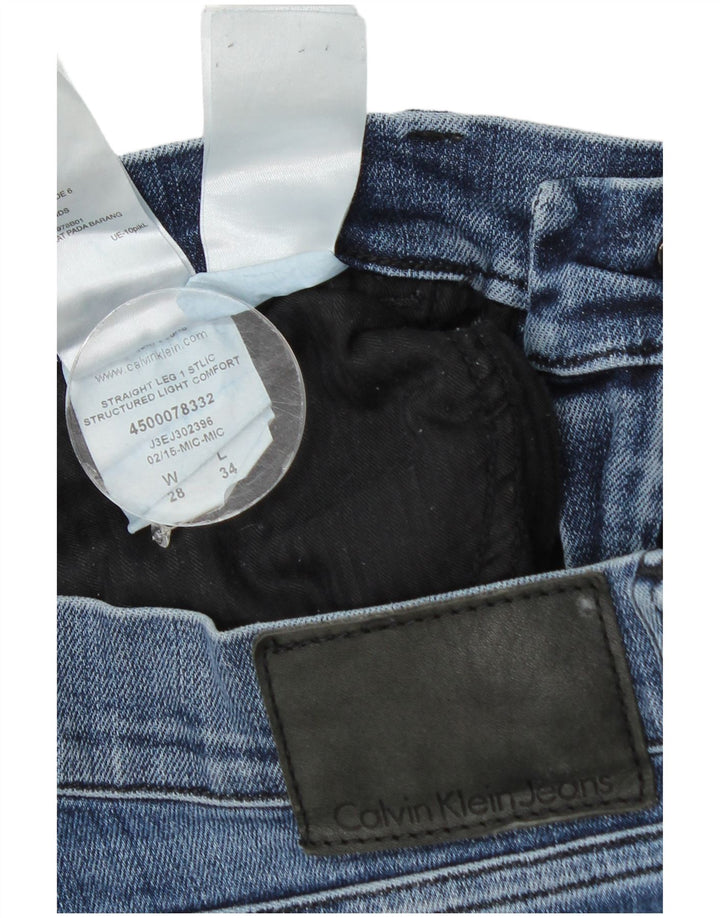Męskie proste dżinsy Calvin Klein W28 L29 Niebieskie bawełniane