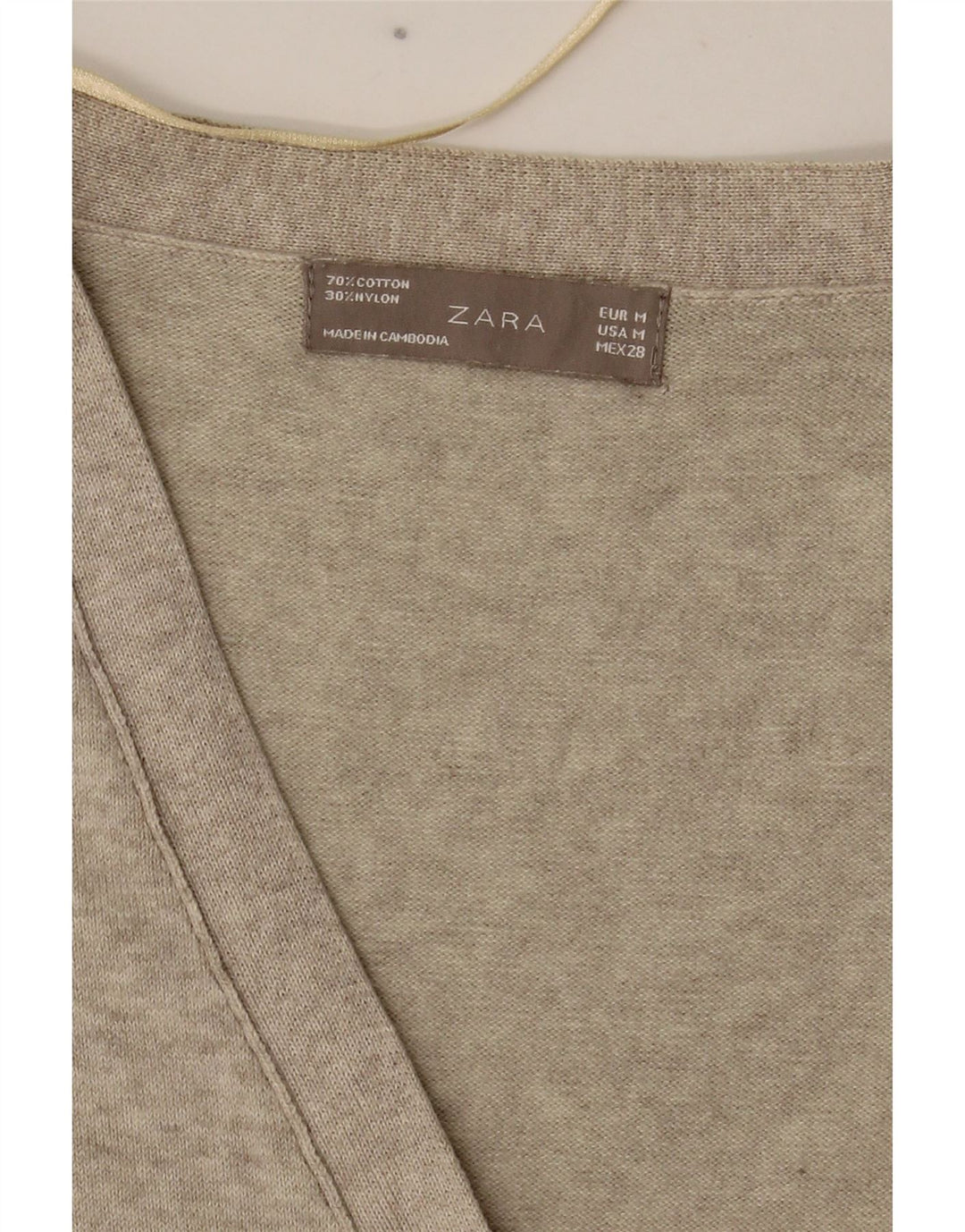 Damski sweter o przedłużonym fasonie Zara UK 12, średnioszary, bawełniany