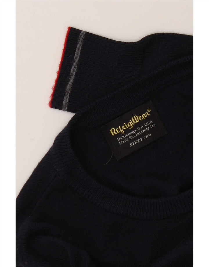 Refrigiwear Męski sweter z okrągłym dekoltem o regularnym kroju, mały, granatowy