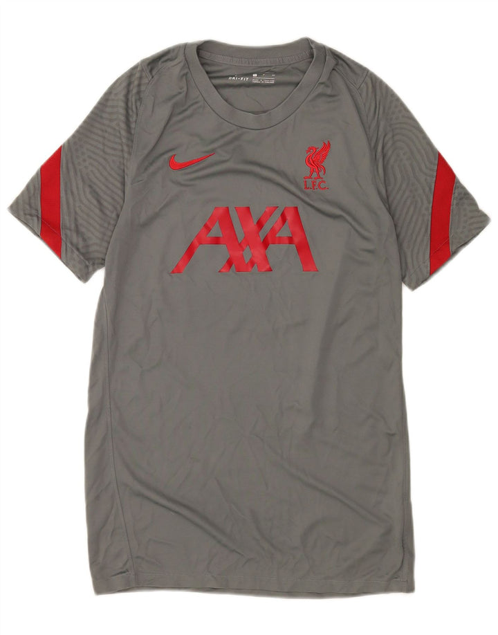 Męska koszulka z grafiką Nike Liverpool, mała, szara, z blokami kolorów, poliester