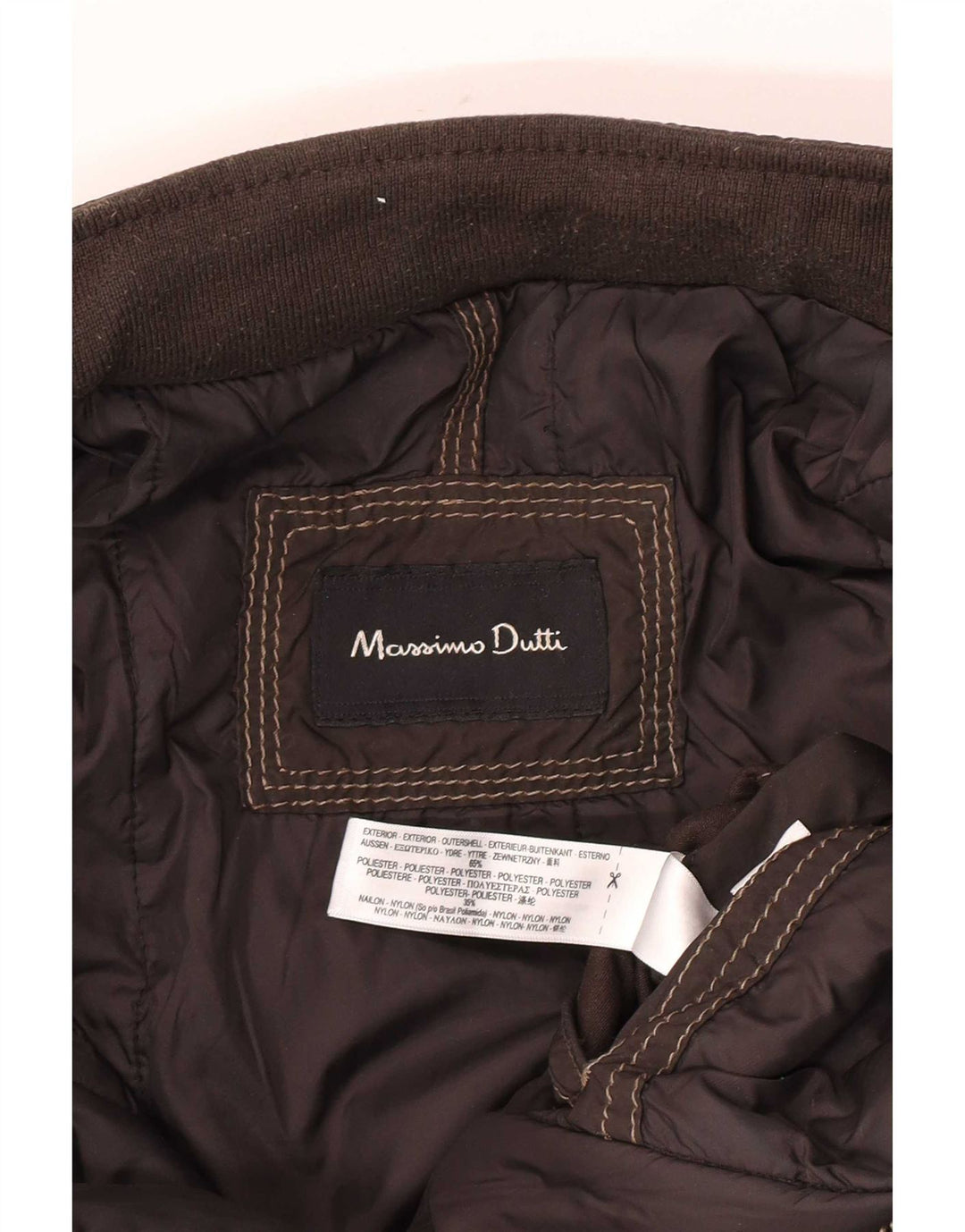 Męska ocieplana kurtka Massimo Dutti, duża, brązowa, poliester