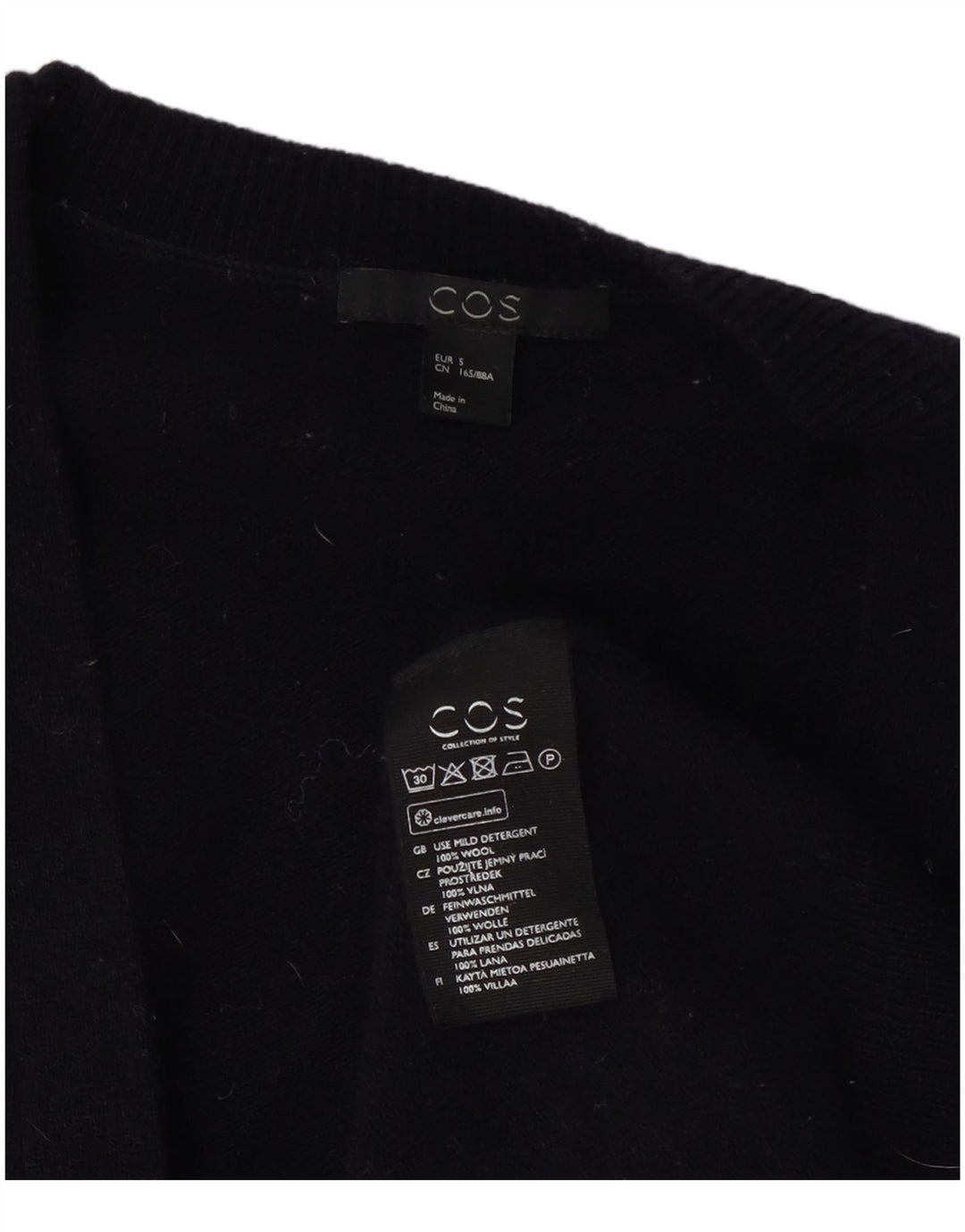 Cos Damski sweter oversize UK 10, mały, granatowy, wełniany
