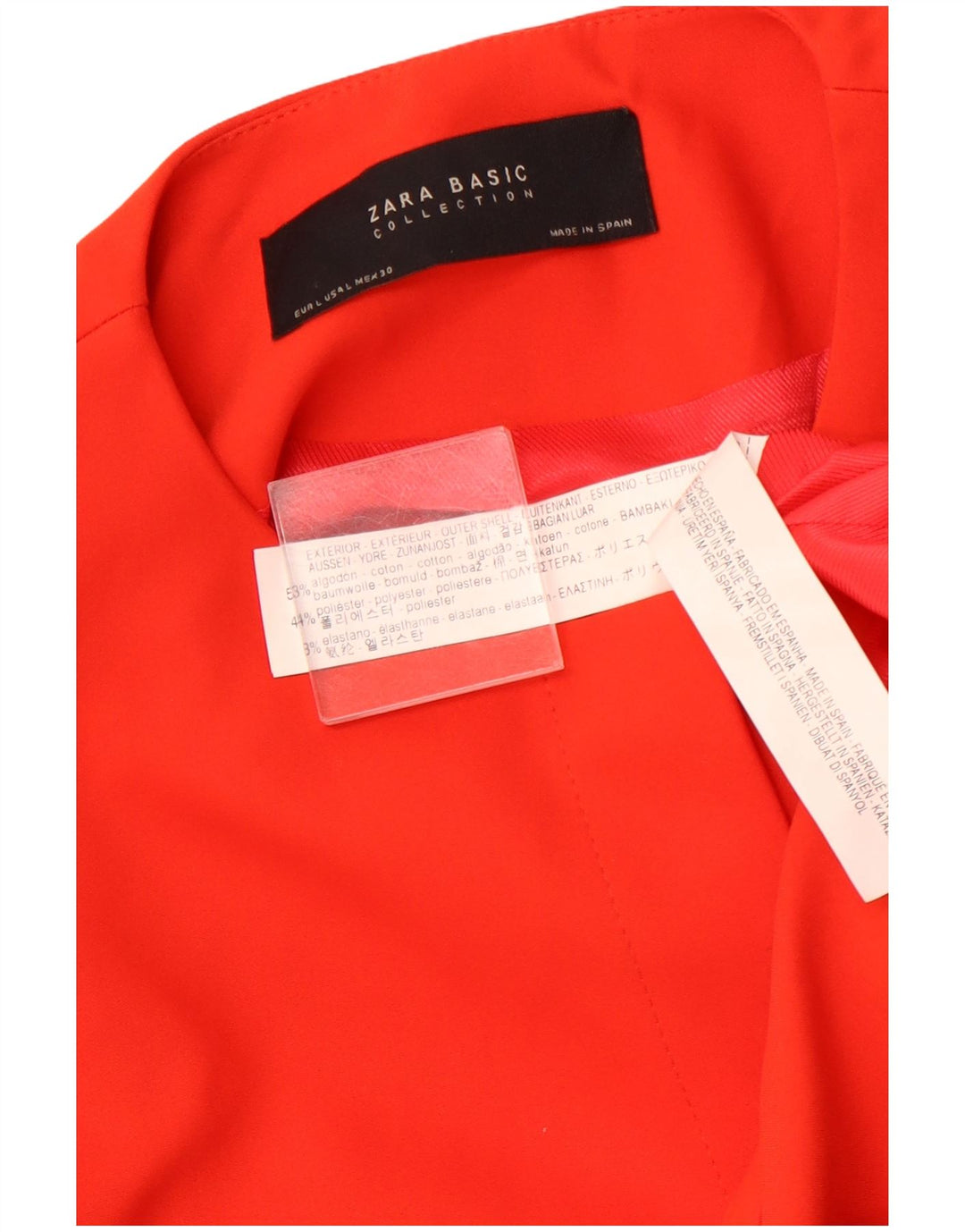 Damska marynarka z odkrytymi rękawami 3/4 ZARA UK 14, duża, pomarańczowa, bawełniana