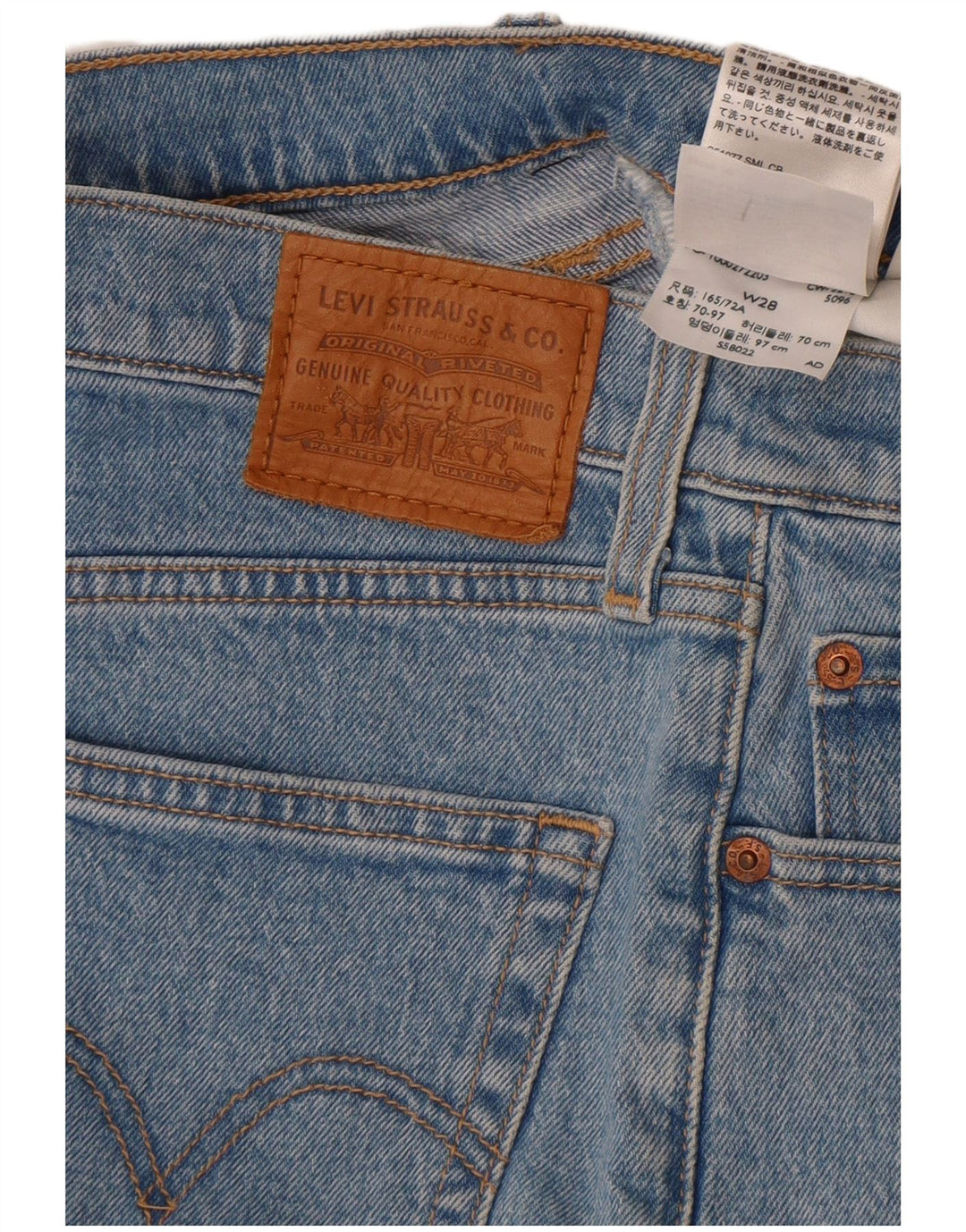 Damskie spodenki jeansowe Levi's W28 Średni niebieski, bawełniany