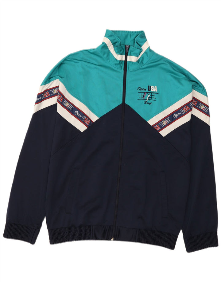 Męska kurtka dresowa Brugi USA z grafiką, średnia granatowa, blok kolorów