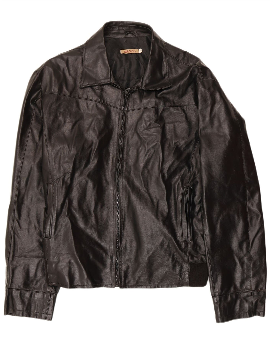 Vintage męska skórzana kurtka UK 42 XL czarna skóra