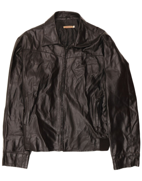 Vintage męska skórzana kurtka UK 42 XL czarna skóra