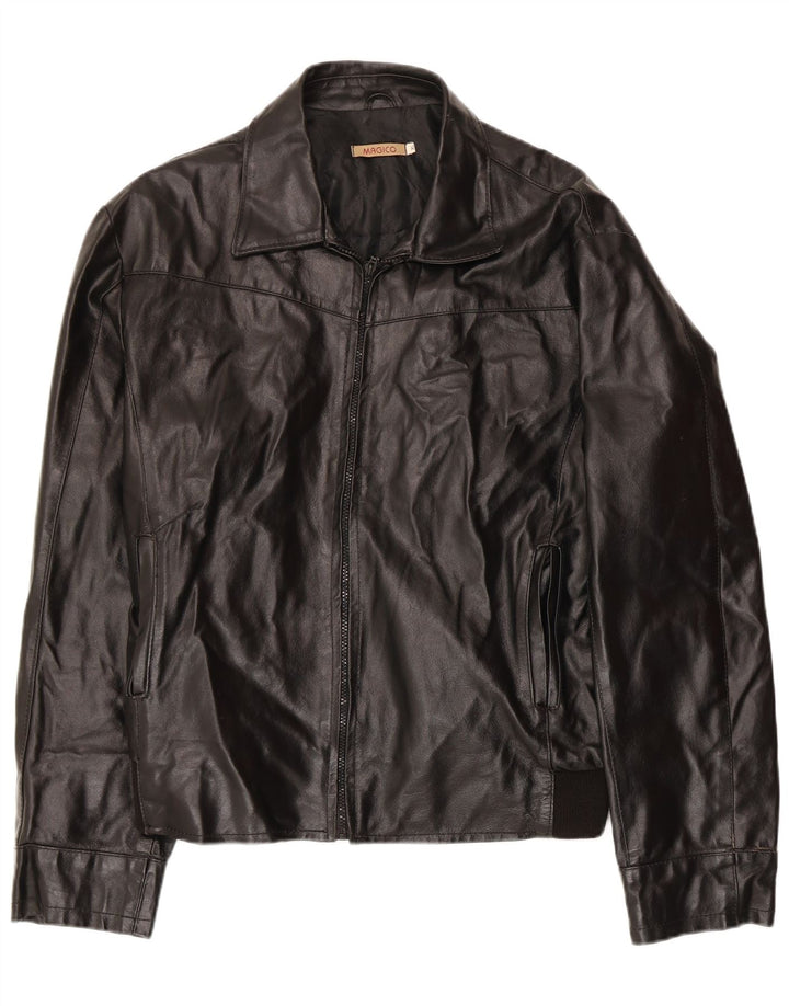 Vintage męska skórzana kurtka UK 42 XL czarna skóra