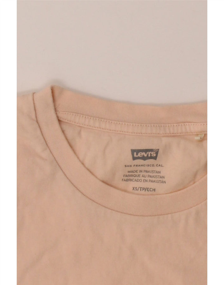 LEVI'S Mens Graphic T-Shirt Top XS Beige Cotton