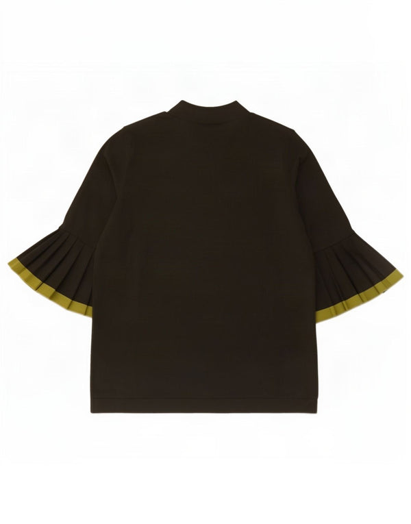 Cos Damski top z rękawem 3/4 UK 10 Small, zielony, wiskoza