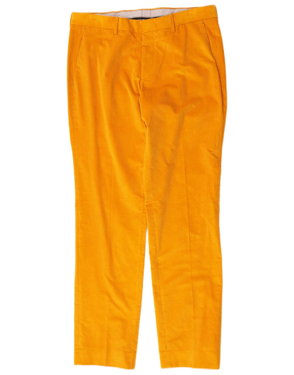 Męskie proste sztruksowe spodnie Hugo Boss IT 48 Medium W32 L32 Żółte