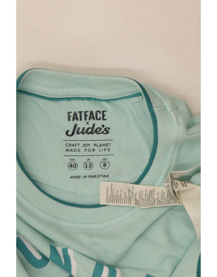 Damska bluza oversize Fat Face Graphic UK 12 w kolorze średniego turkusu